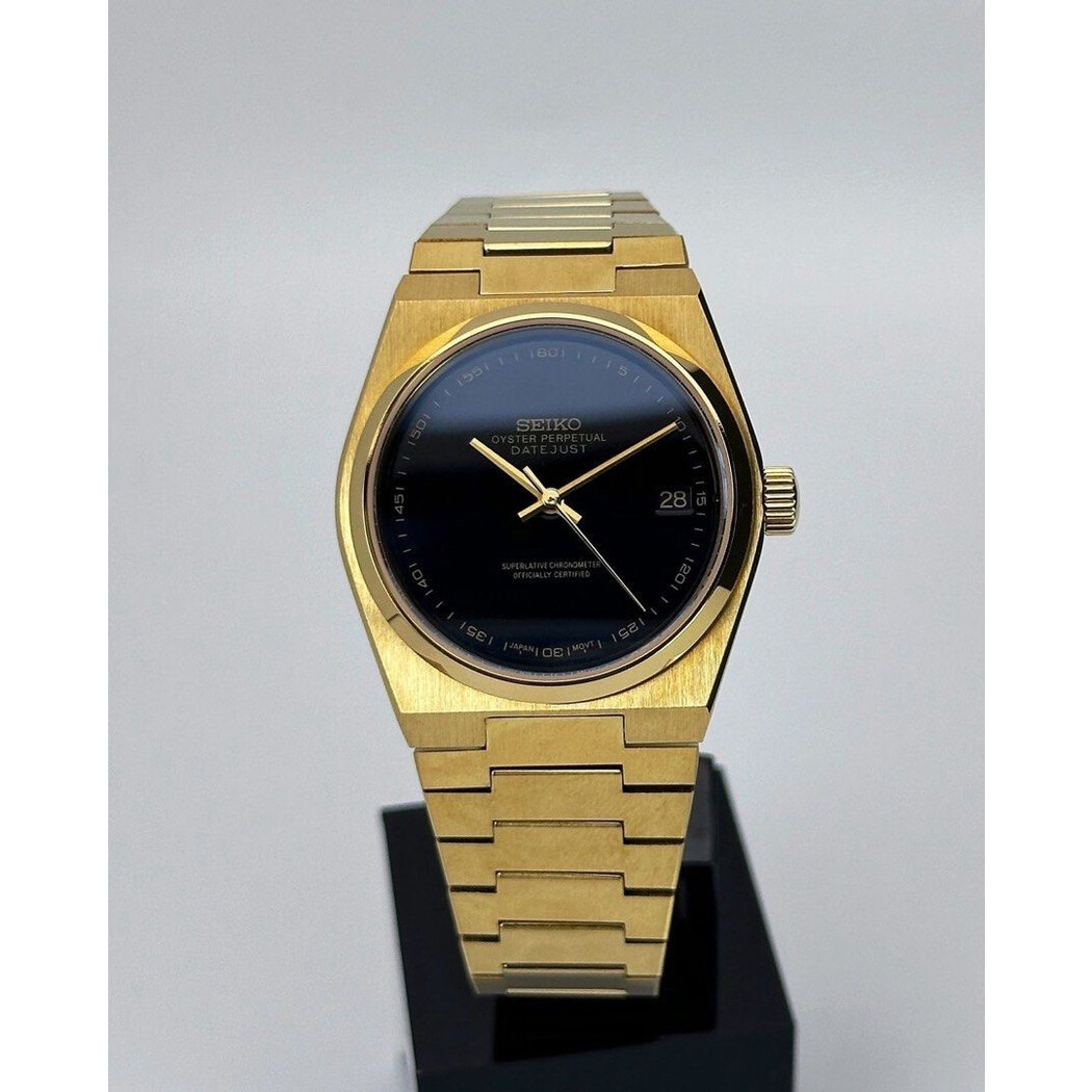 Custom Seiko Mod • Black Gold DateJust PRX • 37mm
